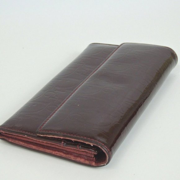 Christian Dior trot Patent leather Bordeaux Wallet - Picture 2 of 7